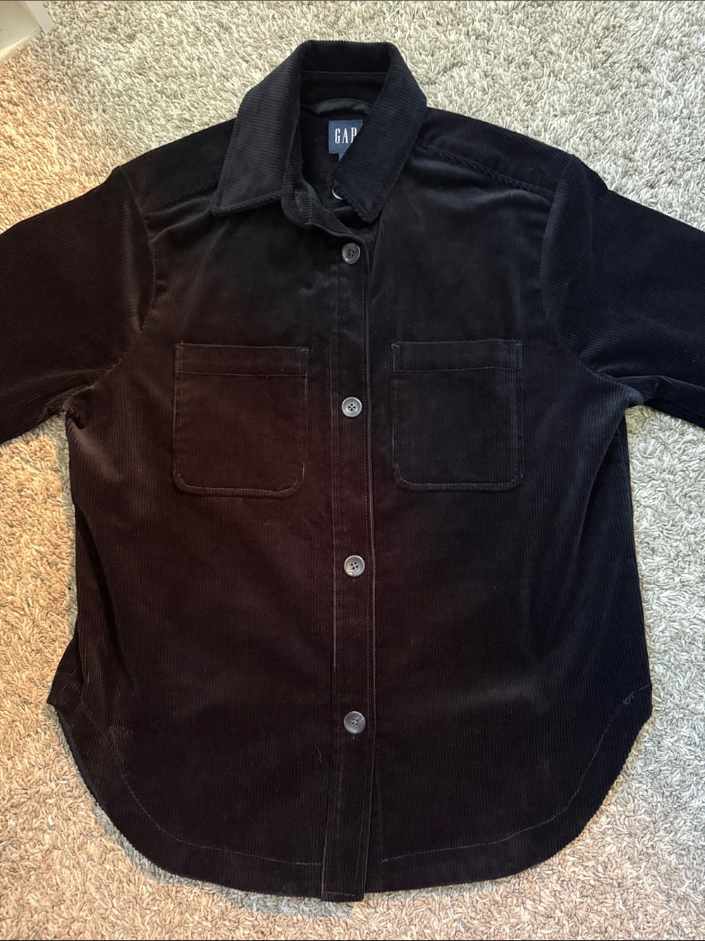 GAP Black Corduroy Heavy top/Jacket with Patch Pockets